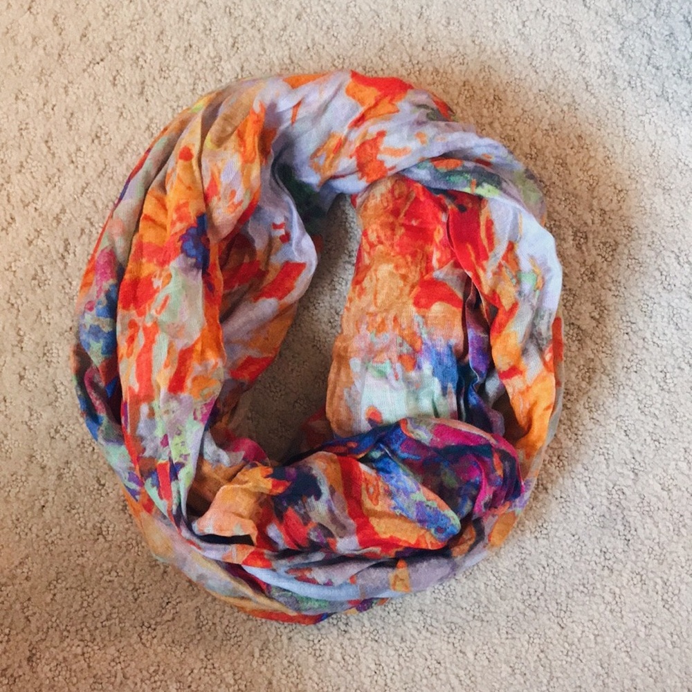 Multi colored infinity scarf